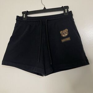 Moschino Couture boutique black terry beaded teddy bear shorts size US 4 small